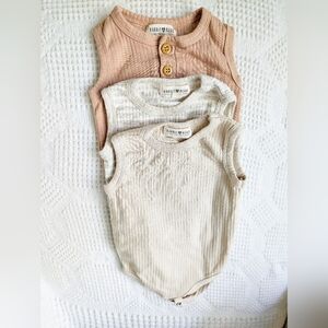 Rabbit and Bear organic tank onesies 3-6 mos